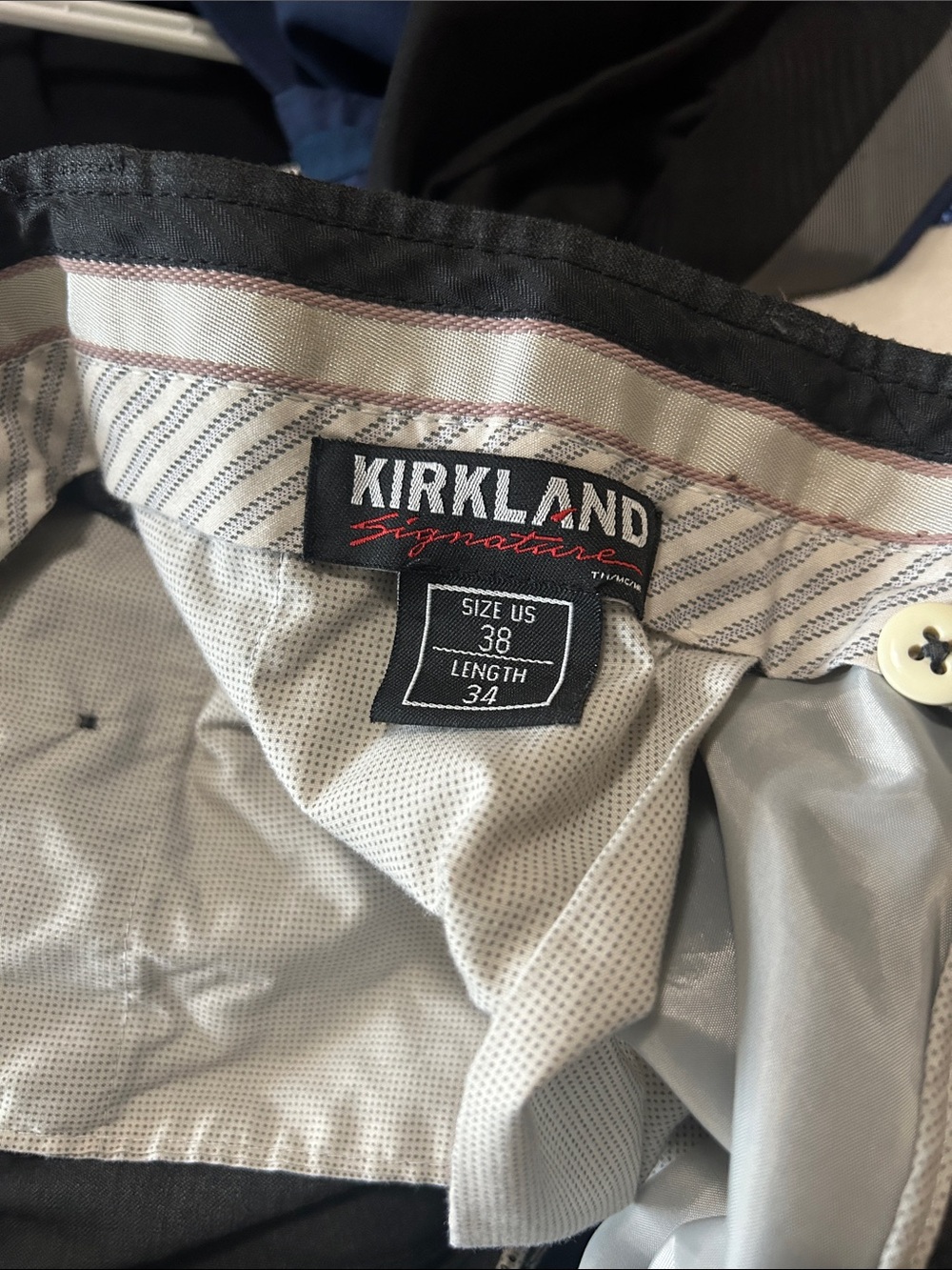 Kirkland Signature Men's Dress Pants - Black with Light Gray Lining